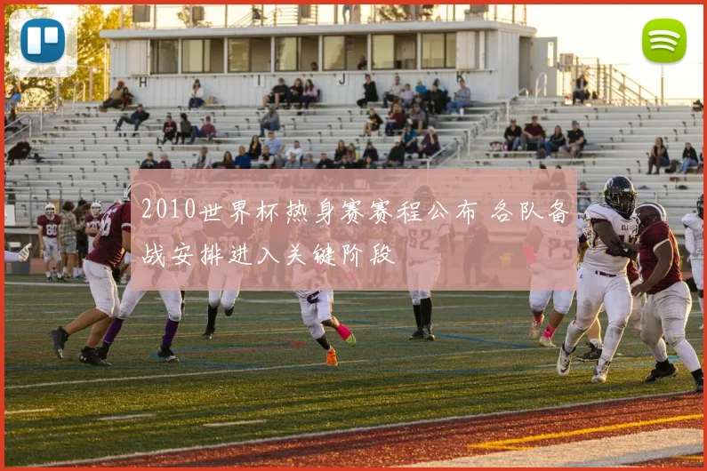 2010世界杯热身赛赛程公布 各队备战安排进入关键阶段